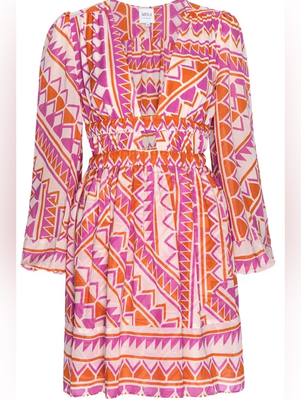 MISA LOS ANGELES Rana dress in Aperol Geo Size M NWT